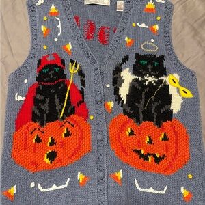 Karen Scott Halloween sweater vest vintage